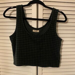 Madewell Checkered Tank Top - Black and Green